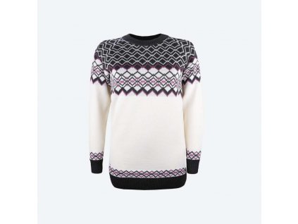 Dámský svetr KAMA 50% Merino - Norský vzor 5045 - bílý