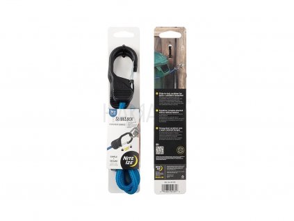 Gumicuk s uzamykací karabinou Nite Ize Slide Lock Carabiner Bungee - 91 cm, Modrý