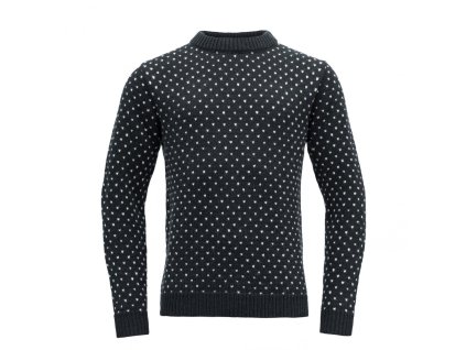 Vlněný svetr DEVOLD Sorisen Wool Sweater - Ink / Offwhite