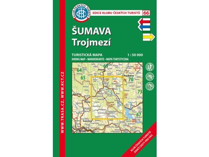 Laminovaná turistická mapa - Šumava - Trojmezí, 9. vydání, 2024