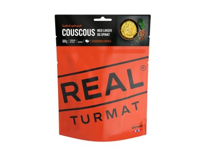 Dehydratované jídlo REAL TURMAT Couscous with lentils and spinach - Kuskus s čočkou a špenátem 500g