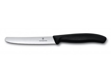 Svačinový nůž VICTORINOX Swiss Classic 11cm - černý, vln. ostří