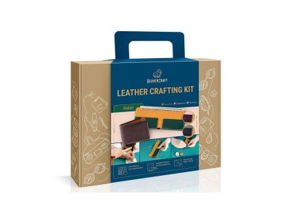 bushcraftshopCZ Sada na výrobu peněženky BeaverCraft Leather Crafting Kit Wallet Black Grey 04