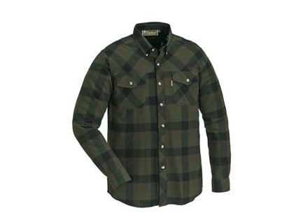 Košile dřevorubecká PINEWOOD Lumbo flannel kostkovaná - ZELENO / ČERNÁ