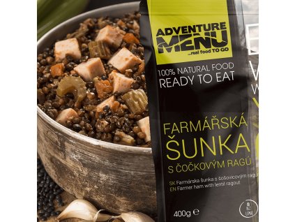 Adventure Menu Farmářská šunka s čočkovým ragú