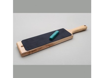 Obtahovací řemen + brusná pasta BeaverCraft LS1Р1 - Dual-Sided Leather Paddle Strop with P1 Polishing Compound