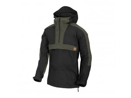 Anorak HELIKON Woodsman - BLACK / TAIGA GREEN