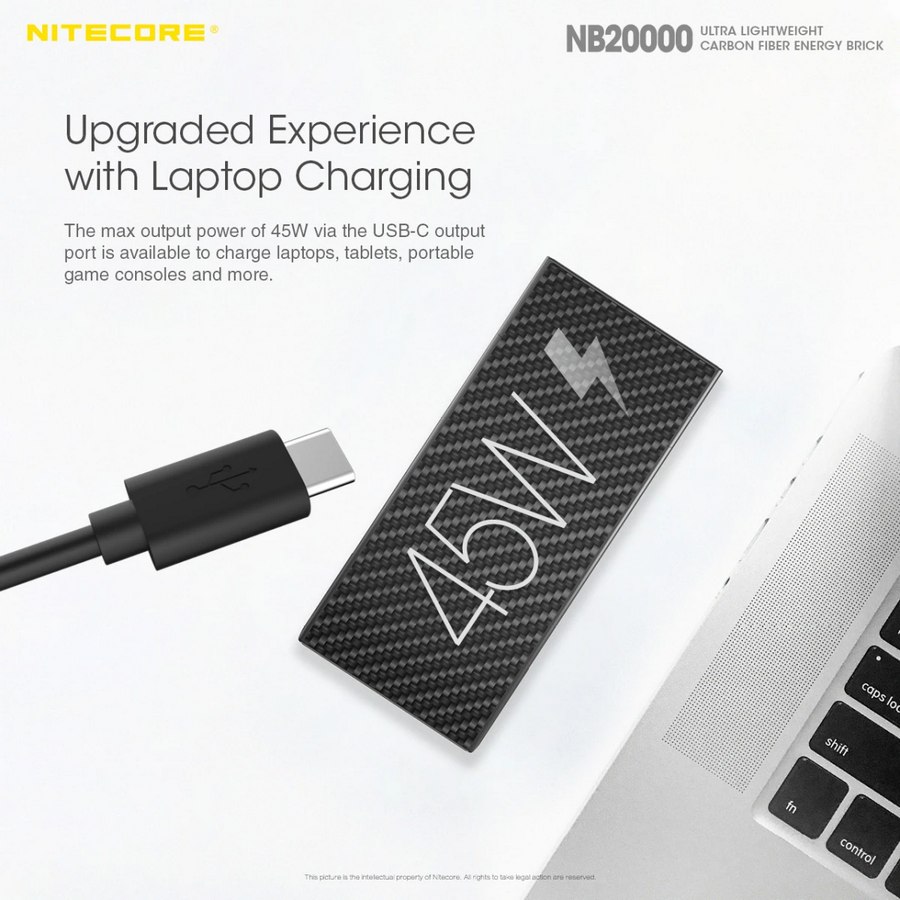 Power banka Nitecore NB 20000 - USB-A / USB-C - 325g