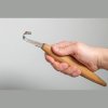 3652 4 lzickovy nuz beavercraft sk5s spoon carving knife deep cut bevels oak handle with leather sheath