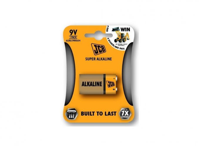 JCB SUPER alkalická baterie 6LR61/9V, blistr 1 ks
