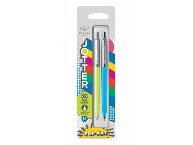 Parker Jotter Originals Pop Art Pen - Lime & Sky Blue, 2x kuličkové pero