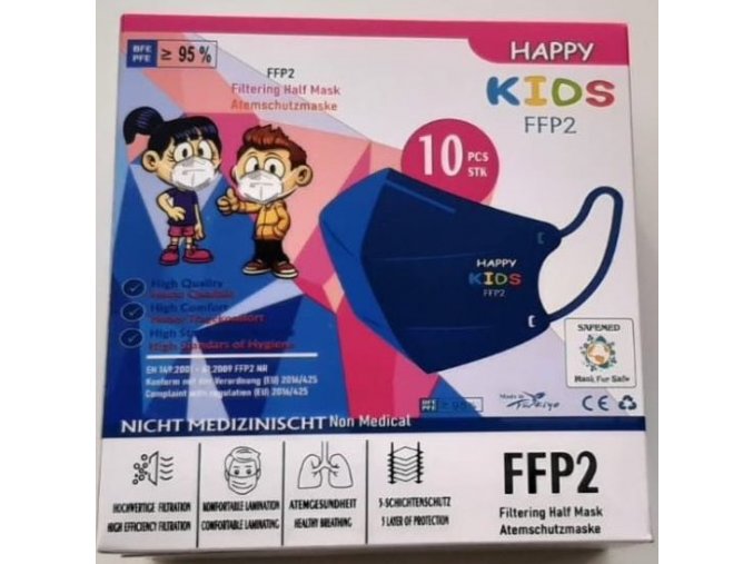 Dětský respirátor FFP2 Happy Kids, 10 ks