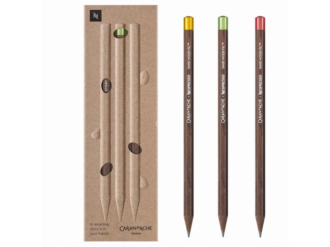 CD348 100 Caran dAche zestaw 3 olowkow Swiss Wood Nespresso Edycja 4 01