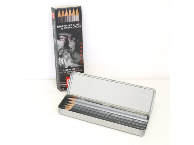 Sada tužek Caran d'Ache Graphite Line Grafwood, 6 tužek