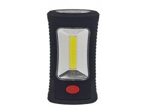 Solight LED svítilna pracovní, 3W COB + 3 SMD LED, hák + magnet, 3 x AAA