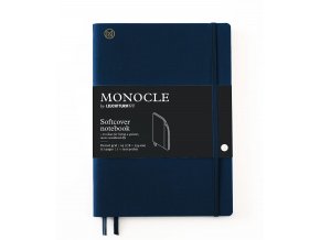 notebook b5 monocle softcover 128 numbered pages navy dotted