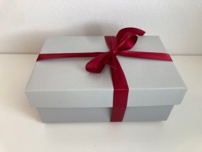 Dárková krabička s mašlí velká - šedá