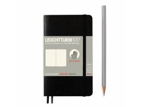 notebook pocket a6 softcover 121 numbered pages dotted black