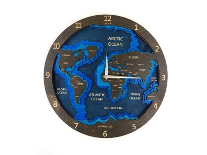 BusyKids World Map Wall Clock - Dark