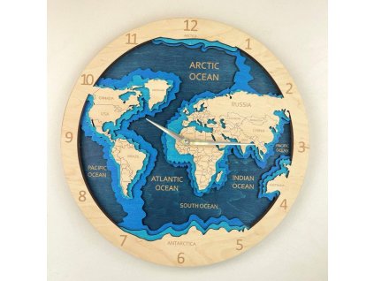 BusyKids World Map Wall Clock - Light