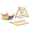 Pikler Triangle + 2 double-sided boards + wooden BusyKids Swing set (large) - Bright colour