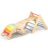 Pikler Triangle + double-sided board + wooden BusyKids Swing set - colour bright
