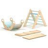 Pikler Triangle + 2 double-sided boards + wooden BusyKids Swing set (large) - colour mint
