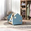 Double-Sided Children's Bookcase on Wheels – Light Blue