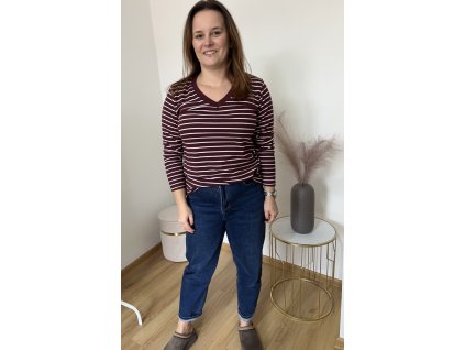 Pruhované bavlněné tričko