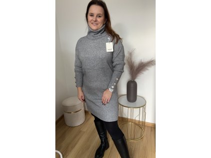 Svetrové šaty s knoflíky