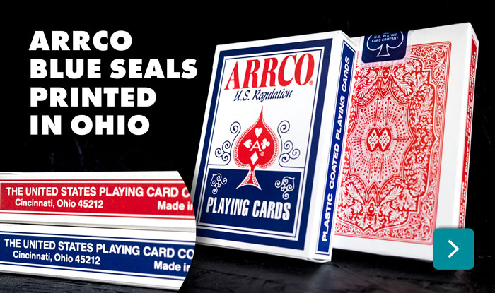 Highly sought-after decks. These Arrco Playing Cards were printed in USPC's old facility in Cincinnati, Ohio. The legendary 