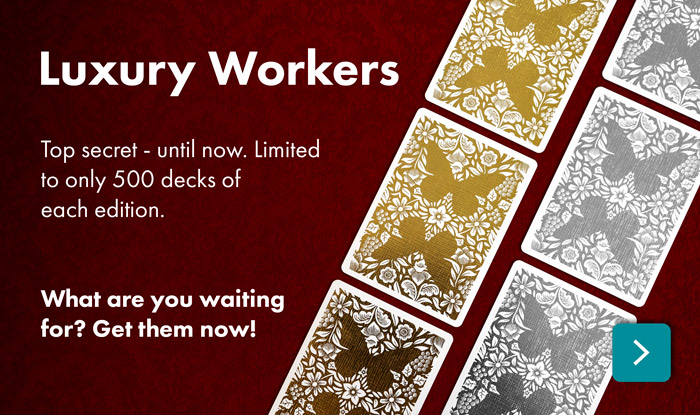 Gold and Silver Butterfly Workers Playing Cards available now.