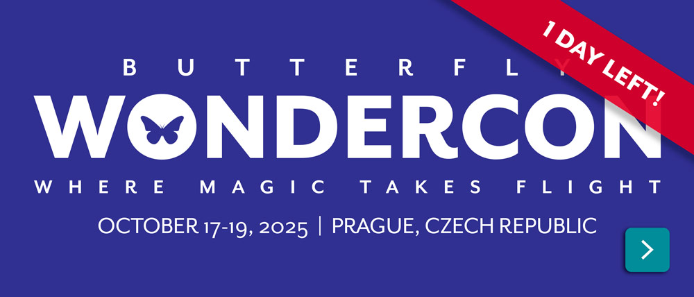 Butterfly Wondercon 2025 is the first magic convention organized by Butterfly Magic Store. In Prague, October 17 to 19.