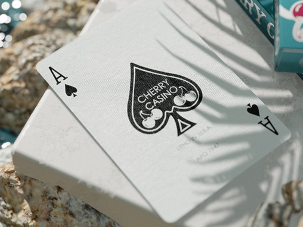 Cherry Casino Tropicana Teal Playing Cards - Butterfly Magic