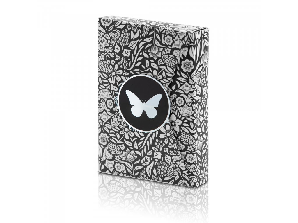 Butterfly Playing Cards Black & Silver Unmarked - Butterfly Butterfly Playing Cards Black & Silver Unmarked - Butterfly