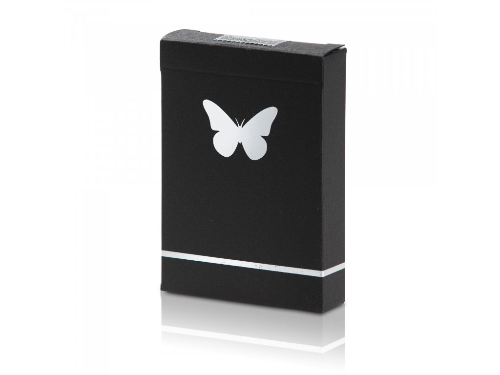 Butterfly Playing Cards Black & Silver Tuck Case