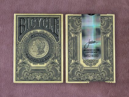 Bicycle Branded Silver Certificate Playing Cards