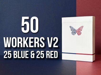 Butterfly Playing Cards Workers Edition V2 (25 Blue and 25 Red Decks)