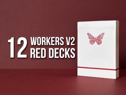 Butterfly Playing Cards Workers Edition V2 (12 Red Decks)