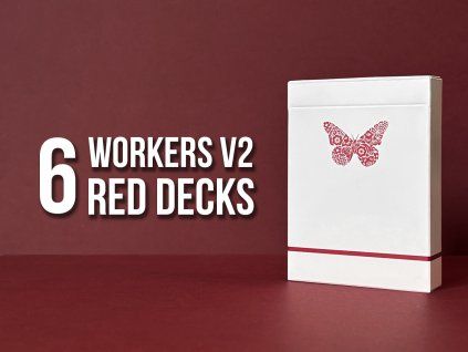 Butterfly Playing Cards Workers Edition V2 (6 Red Decks)