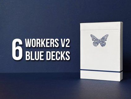 Butterfly Playing Cards Workers Edition V2 (6 Blue Decks)