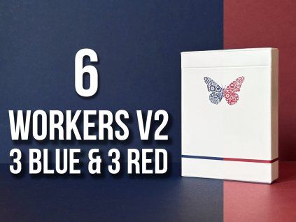 Butterfly Playing Cards Workers Edition V2 (3 Blue and 3 Red Decks)