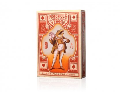 Notorious Gambling Frog Orange Playing Cards by Stockholm17