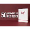 Butterfly Playing Cards Workers Edition V2 (50 Red Decks)