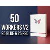 Butterfly Playing Cards Workers Edition V2 (25 Blue and 25 Red Decks)