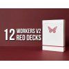 Butterfly Playing Cards Workers Edition V2 (12 Red Decks)