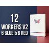 Butterfly Playing Cards Workers Edition V2 (6 Blue and 6 Red Decks)