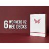Butterfly Playing Cards Workers Edition V2 (6 Red Decks)