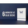 Butterfly Playing Cards Workers Edition V2 (6 Blue Decks)