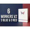 Butterfly Playing Cards Workers Edition V2 (3 Blue and 3 Red Decks)